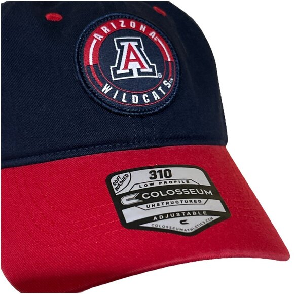 NEW Arizona Wildcats Navy Red Round Patch Embroidered Colosseum  Cap Hat - Picture 6 of 8